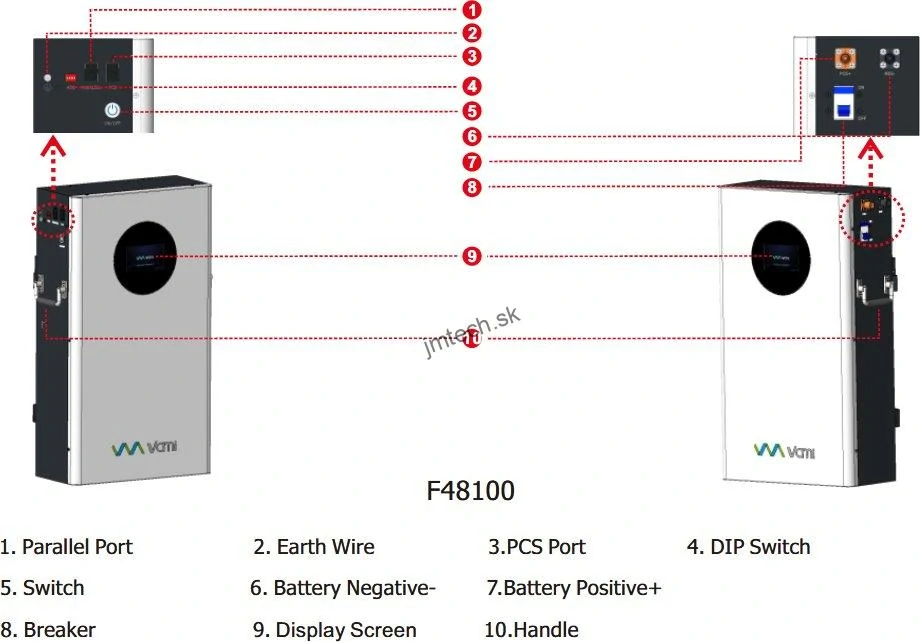 VAMI F48100 nastená batéria, 5.12 kWh, 48V