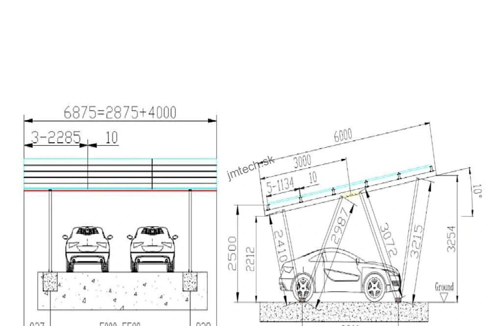 Carport pre 2 autá hliníkový